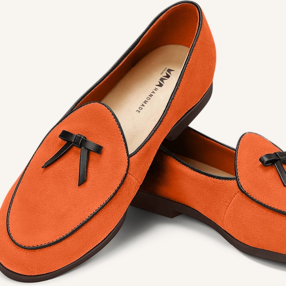 M.A.M.A. Bow Collection - Women's Orange Loafers